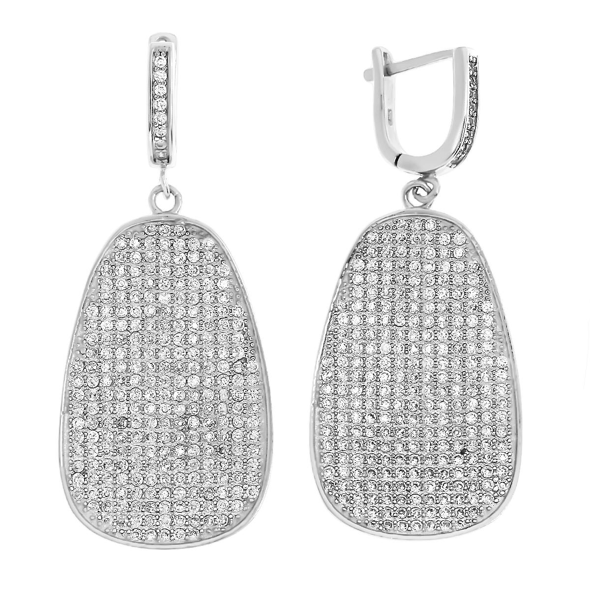 Серьги с фианитом из Серебра