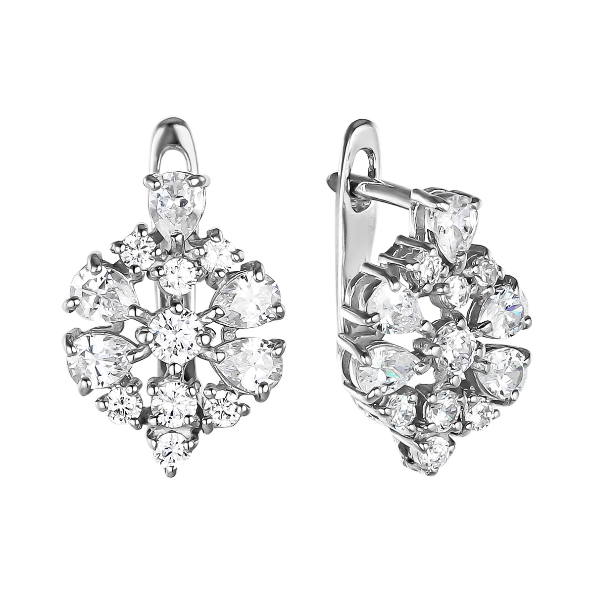 Серьги с фианитом из Серебра