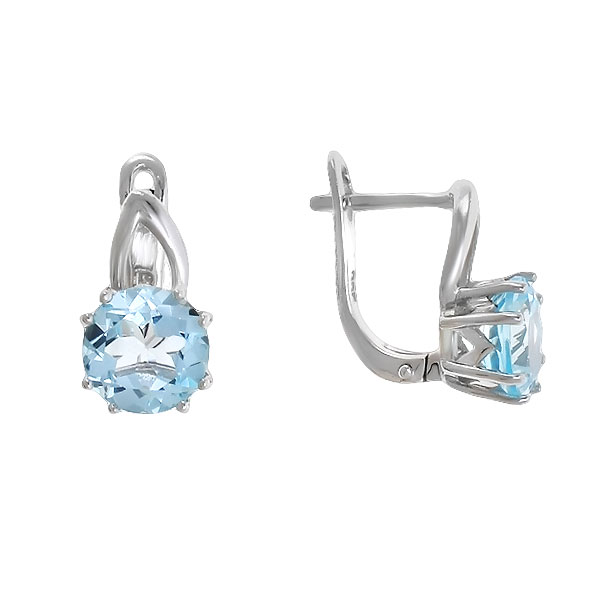 Серьги с топазом из серебра