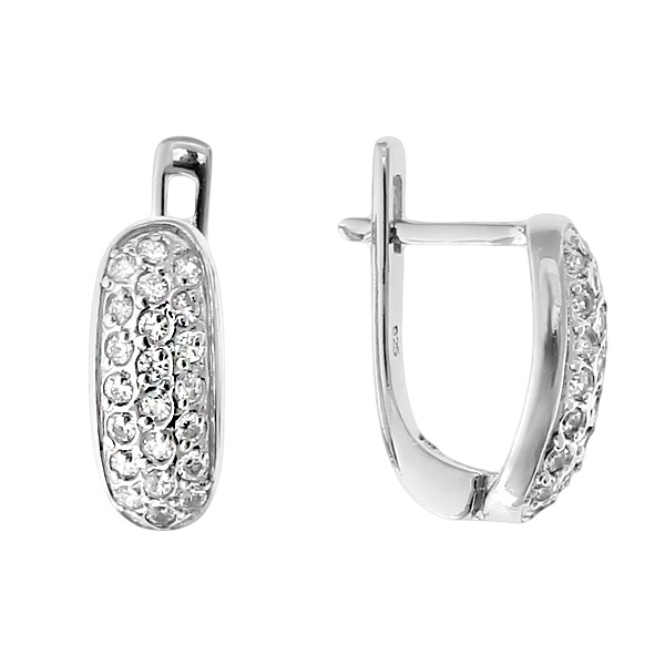 Серьги с фианитом из Серебра