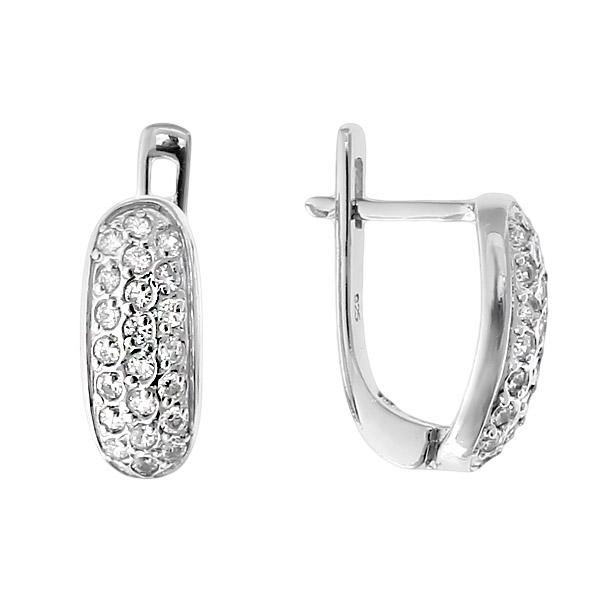 Серьги с фианитом из Серебра