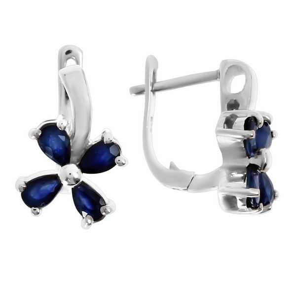 Серьги с сапфиром из серебра