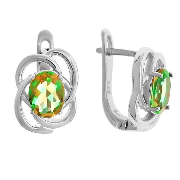 Серьги с султанитом из серебра