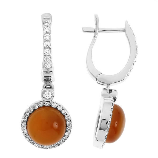 Серьги с ониксом и фианитом из Серебра