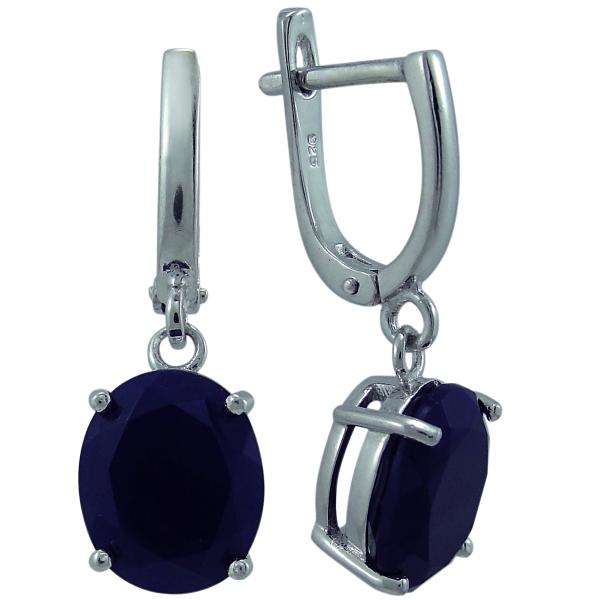 Серьги с агатом из серебра