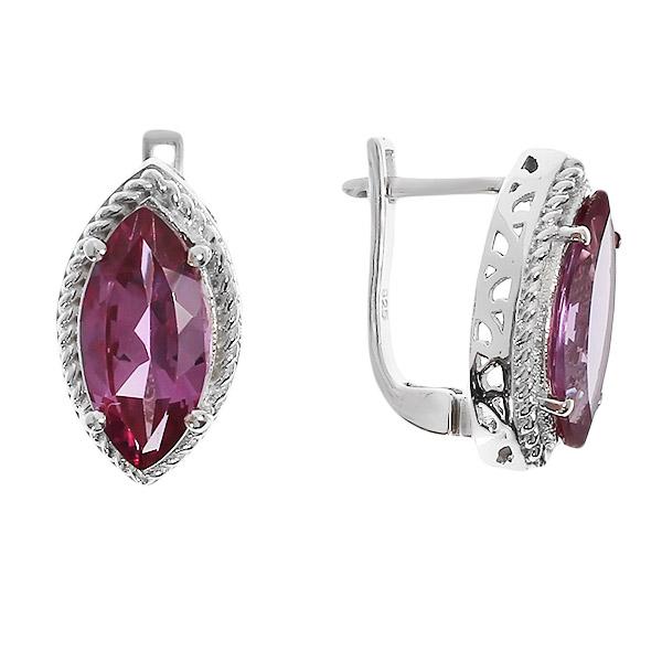 Серьги с александритом из серебра