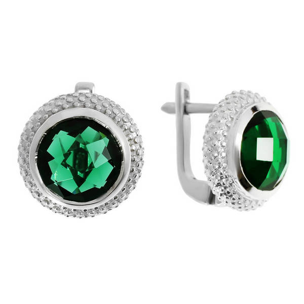 Серьги с шпинелью синтетической из Серебра