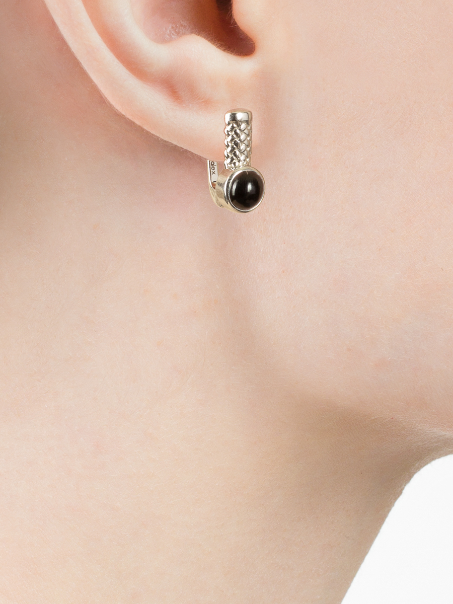 Серьги с ониксом из Серебра