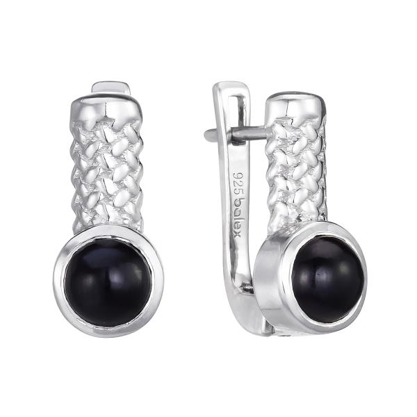 Серьги с ониксом из Серебра