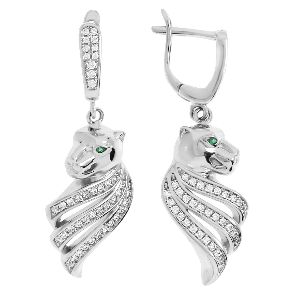 Серьги с фианитом из Серебра