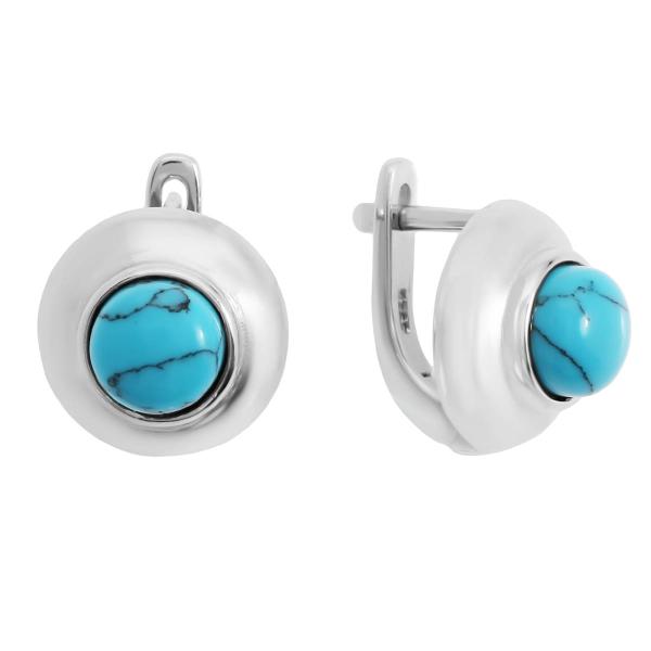 Серьги с бирюзой из серебра