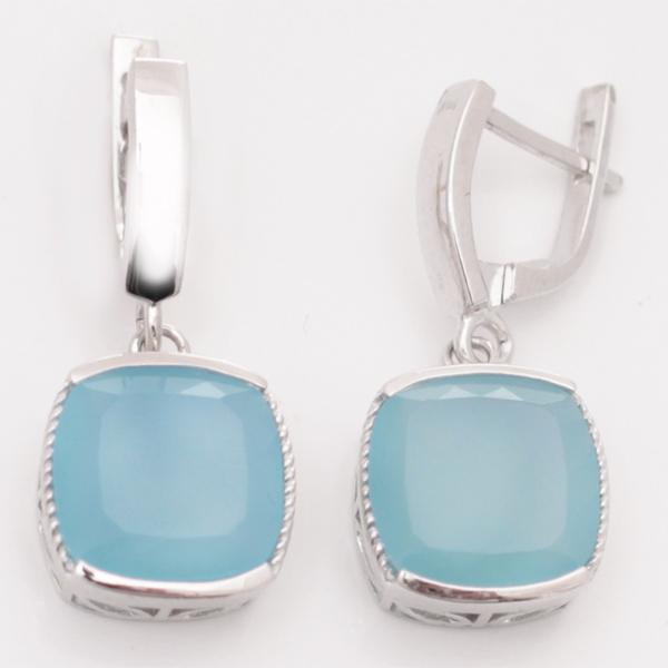 Серьги с халцедоном из серебра