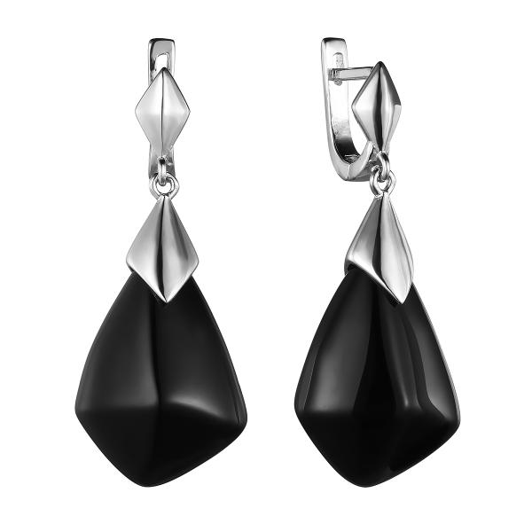 Серьги с ониксом из Серебра