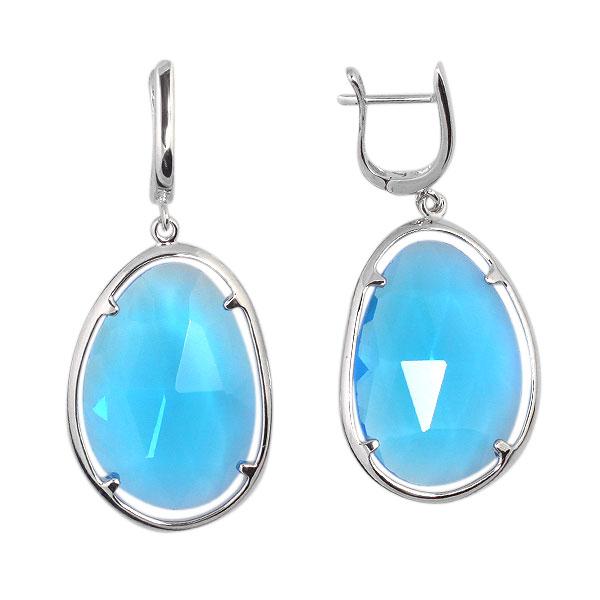 Серьги с топазом из серебра