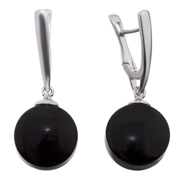 Серьги с ониксом из Серебра
