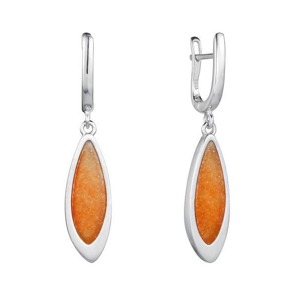 Серьги с авантюрином из Серебра
