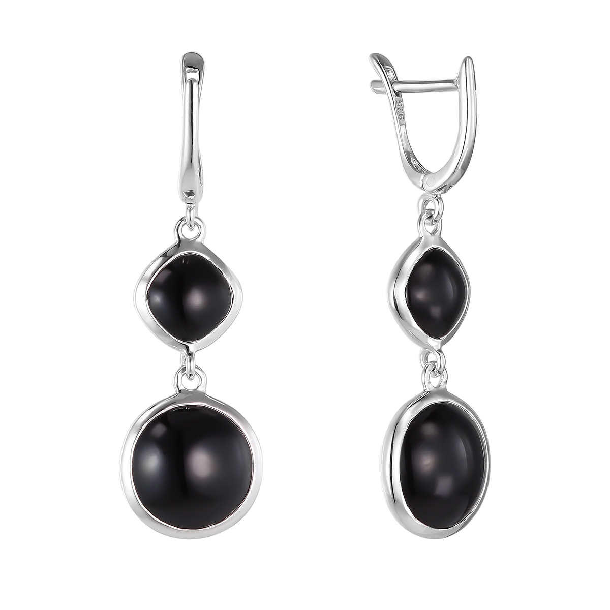 Серьги с ониксом из Серебра