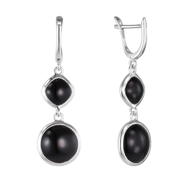 Серьги с ониксом из Серебра