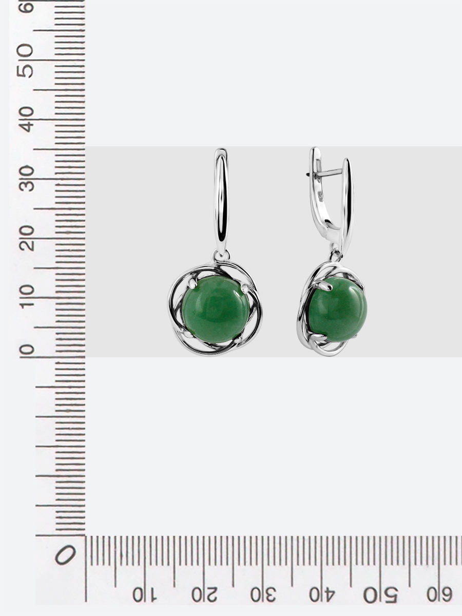 Серьги с авантюрином из Серебра