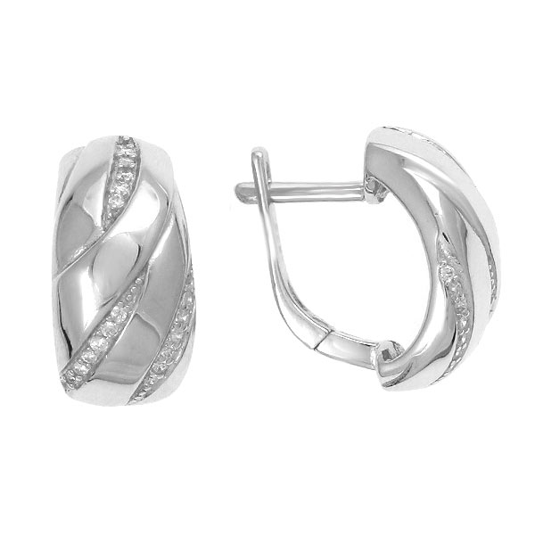 Серьги с фианитом из Серебра