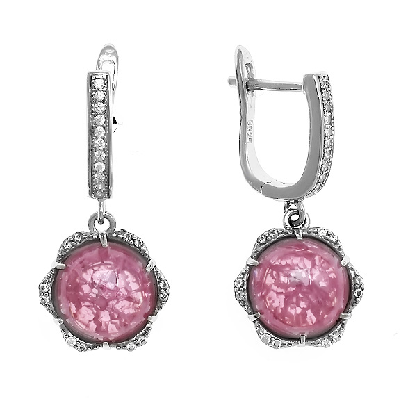 Серьги с фианитом из Серебра
