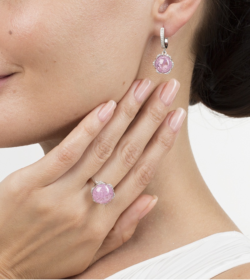 Серьги с фианитом из Серебра