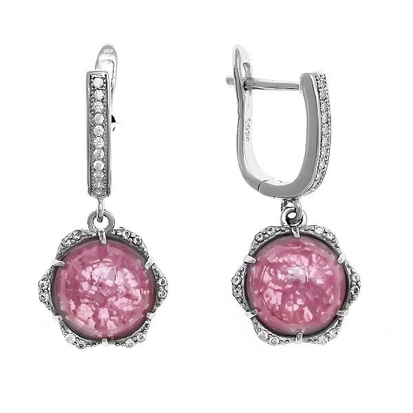 Серьги с фианитом из Серебра