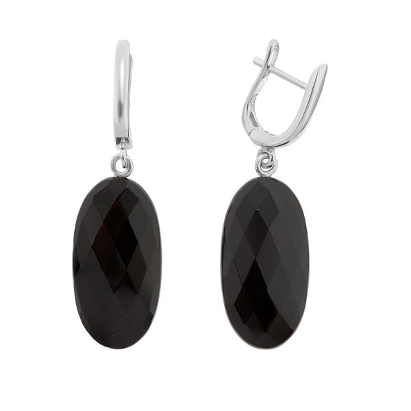 Серьги с ониксом из серебра