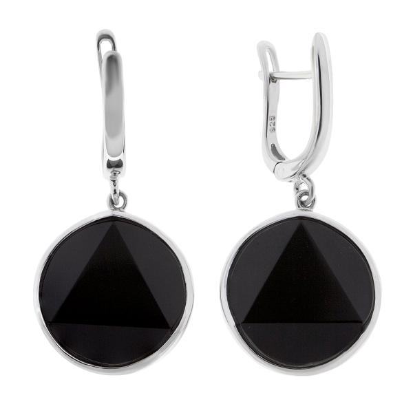Серьги с ониксом из Серебра