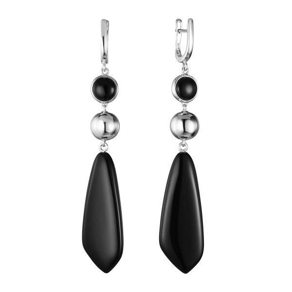 Серьги с ониксом из Серебра