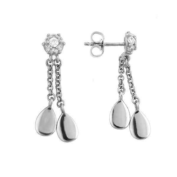 Серьги с фианитом из Серебра