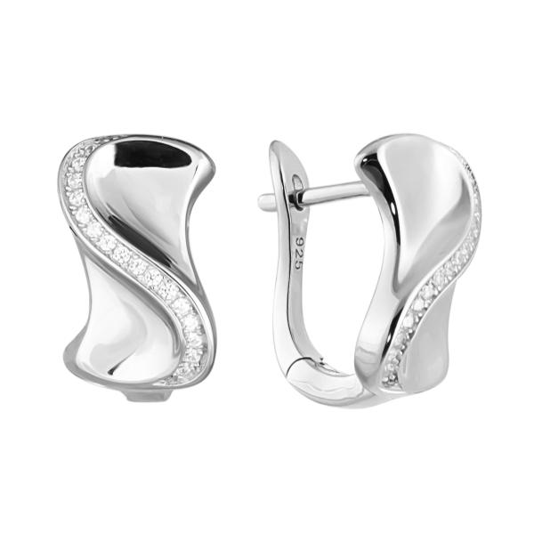 Серьги с фианитом из Серебра