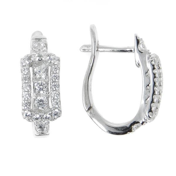 Серьги с фианитом из Серебра