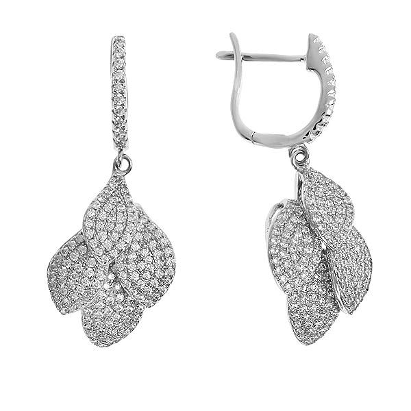 Серьги с фианитом из Серебра