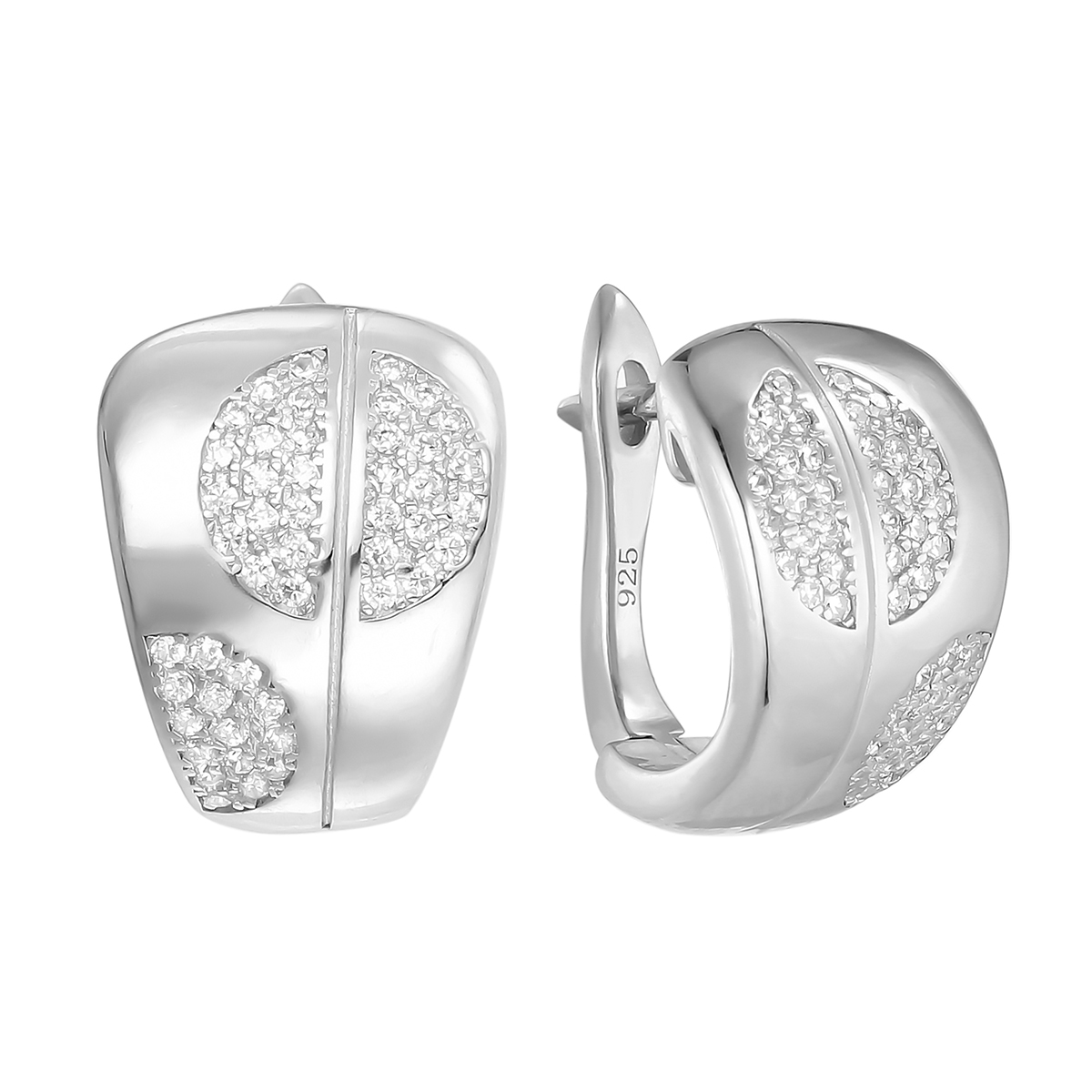 Серьги с фианитом из Серебра