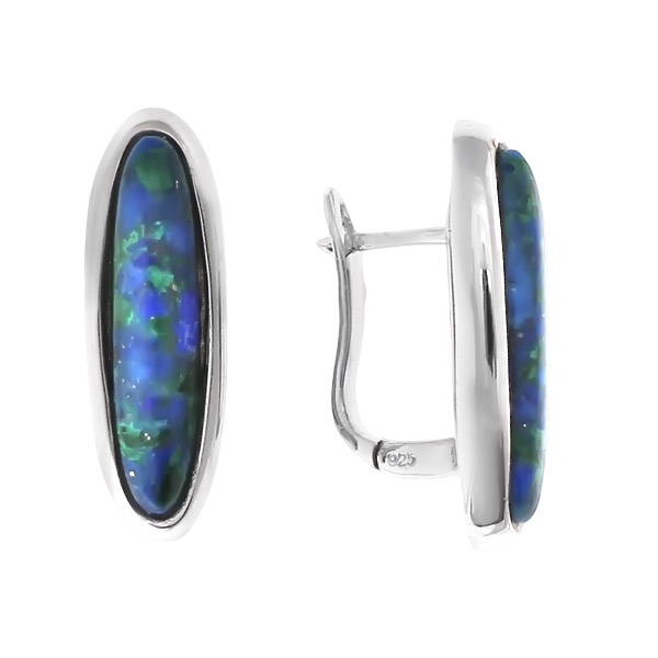 Серьги с азуритом из Серебра