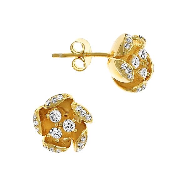 Серьги с фианитом из Серебра