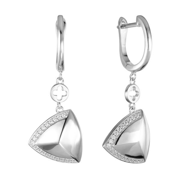 Серьги с фианитом из Серебра