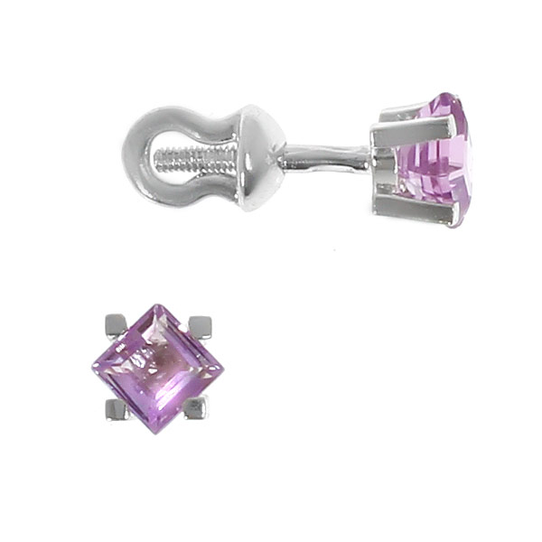 Серьги с аметистом из серебра