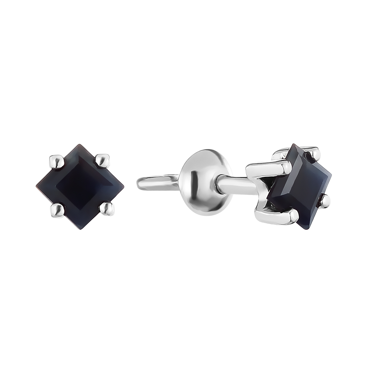 Серьги с сапфиром из серебра